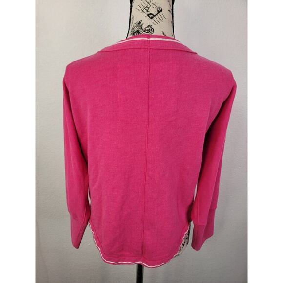 Abercrombie And Fitch One Button Cardigan Small Long Sleeve Logo Pink VTG 90's - Picture 7 of 12